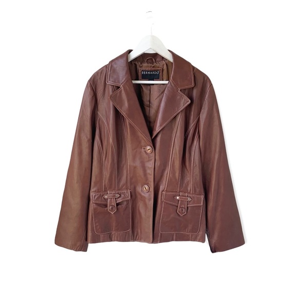 🌸New🌸 Bernardo Genuine Leather Jacket Sz 2X Cherrywood NWT